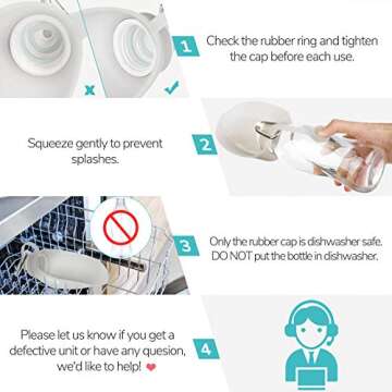 LumoLeaf Water Bottle for Dogs, Reversible & Lightweight Portable Dog Water Bottle, 20 Oz Pet Travel Water Bottle -Blue