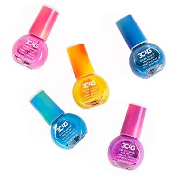 3C4G Color Changing Nail Polish Set for Girls & Teens - 5 Magical, Non-Toxic Colors That Transform, Safe & Fun Nail Polish Kit for Ages 8+ Perfect for Parties, Gifts, & DIY Manicures Make It Real