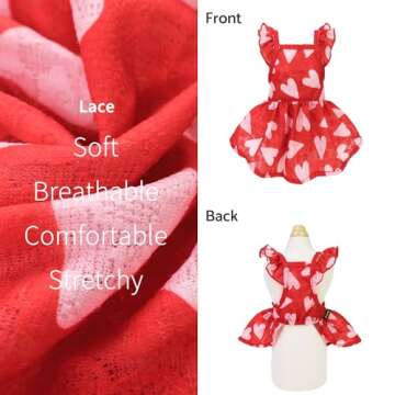 Fitwarm Cute Heart Dog Dress for Small Dogs - XS