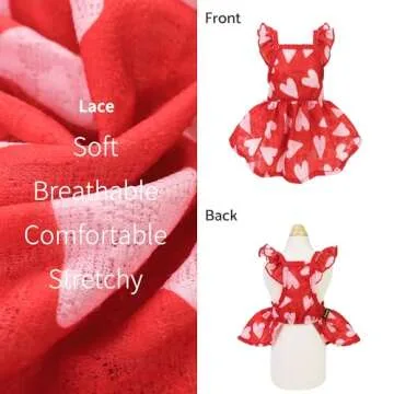 Fitwarm Cute Heart Dog Dress for Small Dogs - XS