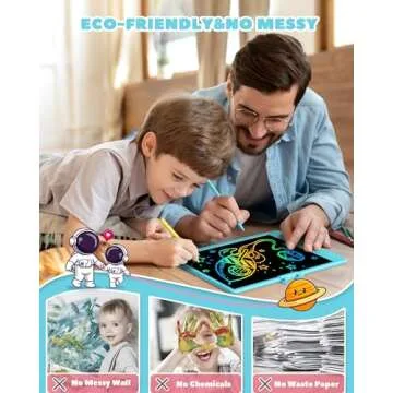 Derabika Lcd-Writing-Tablet-for-Kids 10 Inch, Toddler Toys for 3 4 5 6 7 8 Year Old Boy Birthday Gift Ideas, Erasable Drawing Pad Doodle Board Learning Toy Christmas Gifts for Girls Boys (Blue)
