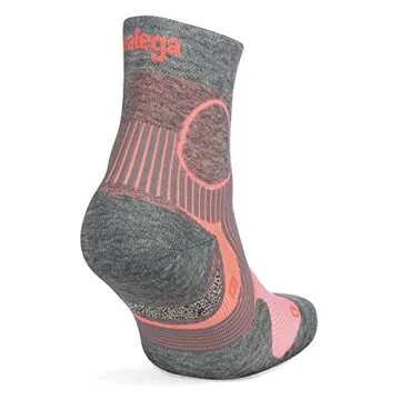 Balega Athletic Support Compression Fit Performance No Show Running Socks for Men and Women (1 Pair), Sherbet Pink/Midgrey, Medium