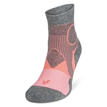Balega Athletic Support Compression Fit Performance No Show Running Socks for Men and Women (1 Pair), Sherbet Pink/Midgrey, Medium
