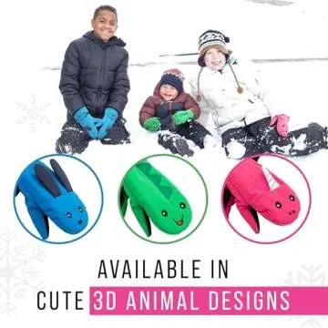Maplefield Unicorn Snow Mittens for Kids 4-6 - Waterproof Fun
