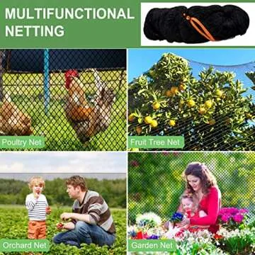 DQS Bird Netting for Garden Protection - 25x25ft Poultry Netting for Chicken Coop, 1” Mesh Heavy Duty Garden Net, Fruit Tree Netting for Blueberry Bushes, Vegetable Against Squirrels, Deer