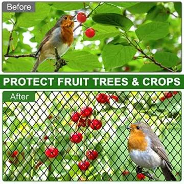 DQS Bird Netting for Garden Protection - 25x25ft Poultry Netting for Chicken Coop, 1” Mesh Heavy Duty Garden Net, Fruit Tree Netting for Blueberry Bushes, Vegetable Against Squirrels, Deer