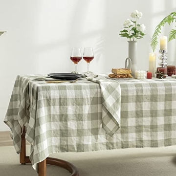 Everly Linen Tablecloth for Dining and Events - Sage Green