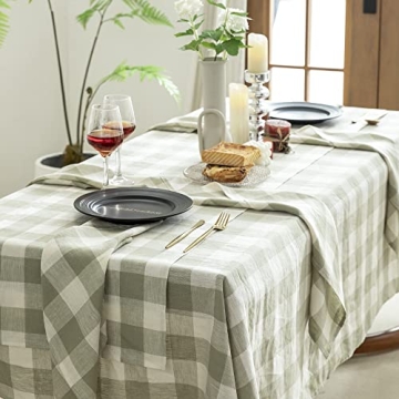 Everly Linen Tablecloth for Dining and Events - Sage Green