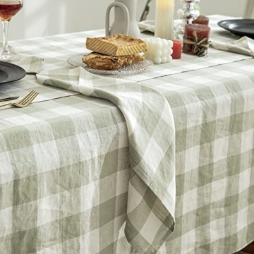Everly Linen Tablecloth for Dining and Events - Sage Green