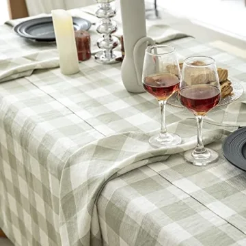 Everly Linen Tablecloth for Dining and Events - Sage Green