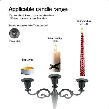 Viscacha Bronze Candle Holder，5 Arms Metal Candle Holders for Taper Candles（10.6 inch Tall Candlestick Holders, for 1/2-1 inch Pillar Candles Diameter Each）,Candelabra Centerpiece Decoration