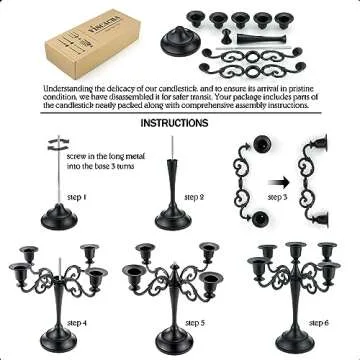 Viscacha Bronze Candle Holder，5 Arms Metal Candle Holders for Taper Candles（10.6 inch Tall Candlestick Holders, for 1/2-1 inch Pillar Candles Diameter Each）,Candelabra Centerpiece Decoration