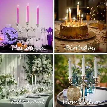 Viscacha Bronze Candle Holder，5 Arms Metal Candle Holders for Taper Candles（10.6 inch Tall Candlestick Holders, for 1/2-1 inch Pillar Candles Diameter Each）,Candelabra Centerpiece Decoration