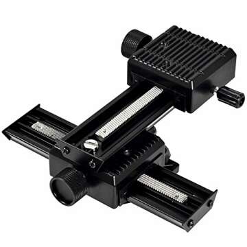 SHOOT Aluminum Pro 4-Way Macro Focusing Rail Slider/Close-up Shooting Photography for Canon Nikon Sony Pentax Olympus Samsung Other Digital SLR Camera and DC with 1/4" Screw Hole