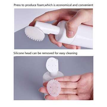 GBSTORE 1 pc 150ml Empty Facial Cleanser Foaming Bottle Mousse Foam Gel Head Wash Brush Foam Bottle Pressure Type Cleansing Milk Beater,Mini Foaming Soap Pump Dispenser