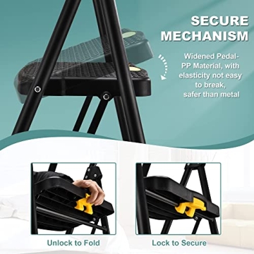 HBTower Sturdy 5 Step Ladder with Anti-Slip Pedal