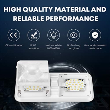 Kohree RV Lights Interior, Upgrade 800 Lumens RV LED Ceiling Lights, 12V RV Lights Fixture with ON/OFF Switch for RV Car Trailer Camper Boat, Natural White 4000-4500K, 48X5050SMD (5PCS)