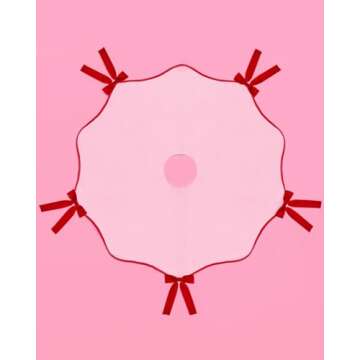 xo, Fetti Pink Christmas Tree Skirt | 36" | Holiday Bow Decorations, Merry Xmas Party Accessory, Tree Stand Collar Blanket