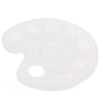 Tosnail 50 Pack Plastic Paint Tray Palettes with Ten-well Thumb Holes for Kids or Students Paints on School Project, Art Class, Painting Party