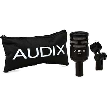 Audix D6 Cardioid Dynamic Kick Drum Microphone for Kick Drums and Bass Instruments