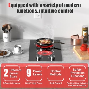 Karienvir 2 Burner Electric Cooktop for Versatile Cooking