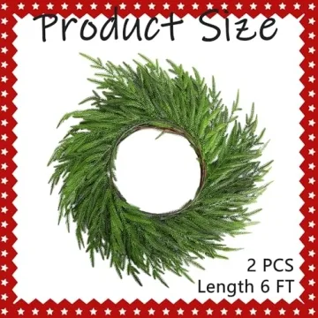 Watayo 2 Pcs Realistic Norfolk Pine Garland - 6 Ft