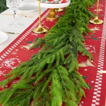 Watayo 2 Pcs Realistic Norfolk Pine Garland - 6 Ft