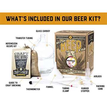 Craft A Brew - Hefeweizen - Beer Making Kit - Make Your Own Craft Beer - Complete Equipment and Supplies - Starter Home Brewing Kit - 1 Gallon