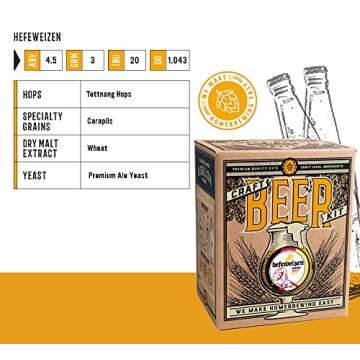 Craft A Brew - Hefeweizen - Beer Making Kit - Make Your Own Craft Beer - Complete Equipment and Supplies - Starter Home Brewing Kit - 1 Gallon