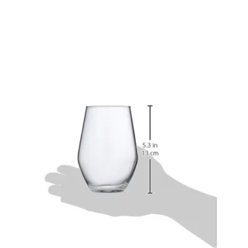 Amazon Basics Stemless Wine Glasses - Set of 6, 19-Ounce Clear