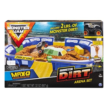 Monster Jam, Monster Dirt Arena 24-Inch Playset with 2lbs of Monster Dirt and Exclusive 1:64 Scale D...