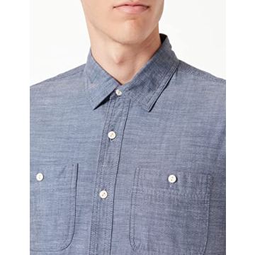 Stylish Amazon Essentials Men’s Short-Sleeve Chambray Shirt