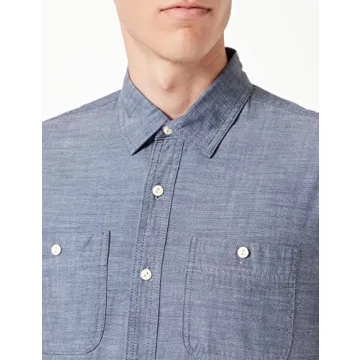 Stylish Amazon Essentials Men’s Short-Sleeve Chambray Shirt
