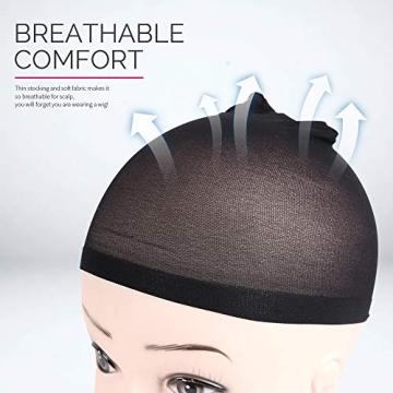 FANDAMEI Wig Caps - Elastic Nylon Stocking Caps for Women