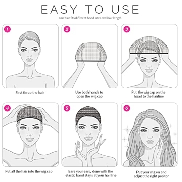 FANDAMEI Wig Caps - Elastic Nylon Stocking Caps for Women