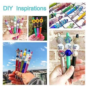 Beadthoven 100pcs Resin Rhinestone Beads, 20mm Focal Beads for Pens, Sparkly Disco Ball Beads AB Candy Color Crystal Bling Diamond Beads Glittery Bubblegum Beads for DIY Jewelry Making Keychain