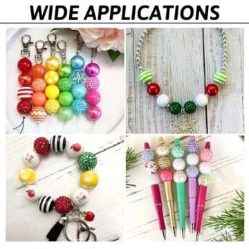 Beadthoven 100pcs Resin Rhinestone Beads, 20mm Focal Beads for Pens, Sparkly Disco Ball Beads AB Candy Color Crystal Bling Diamond Beads Glittery Bubblegum Beads for DIY Jewelry Making Keychain