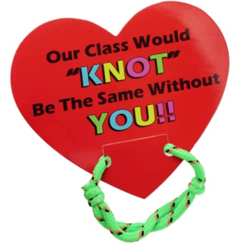 4E's Novelty Valentines Bracelets with Cards (48 Pack ) Our Class Will Knot Be The Same Without You ...