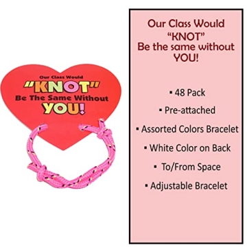 Cute Friendship Bracelets with Cards for Valentine's Day