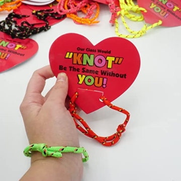 Cute Friendship Bracelets with Cards for Valentine's Day