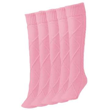 Floral Find Women's Cable Knit Knee-High Winter Boot Socks Extra Long Thigh Leg Warmers Stocking (F-Pink)