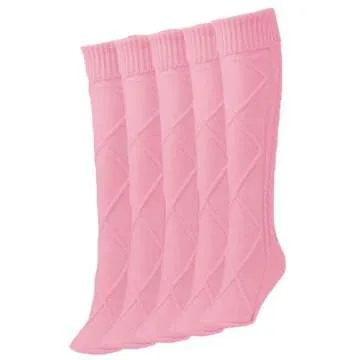 Floral Find Women's Cable Knit Knee-High Winter Boot Socks Extra Long Thigh Leg Warmers Stocking (F-Pink)