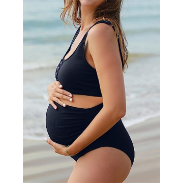 Summer Mae Maternity Ribbed Bikini for Moms-to-Be