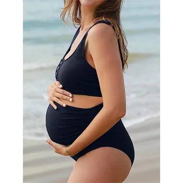 Summer Mae Maternity Ribbed Bikini for Moms-to-Be
