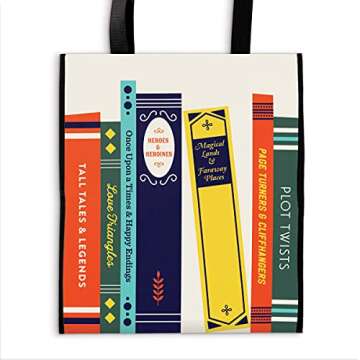Galison Literary Tales Reusable Tote - Environmentally Friendly, Lightweight, and Colorful Reusable ...
