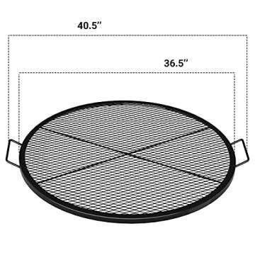 only fire X-Marks Fire Pit Grill Cooking Grate, Outdoor Campfire BBQ Grill, Round - 36 Inch