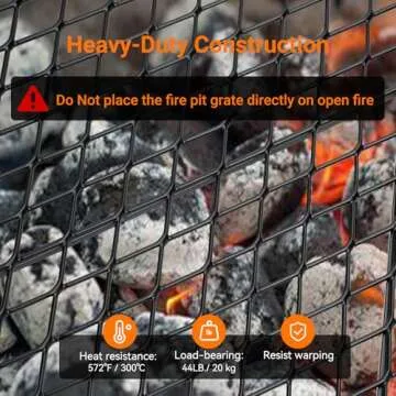 only fire X-Marks Fire Pit Grill Cooking Grate, Outdoor Campfire BBQ Grill, Round - 36 Inch