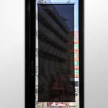 Exterior Roller Shade, Blackout Blind Shade with Suction Cups Temporary Portable Window Cover Curtain