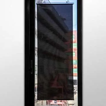 Exterior Roller Shade, Blackout Blind Shade with Suction Cups Temporary Portable Window Cover Curtain