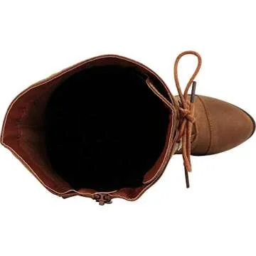 Cambridge Select Women's Closed Toe Lace-up Chunky Stacked Heel Over The Knee Boot,6 B(M) US,Tan PU